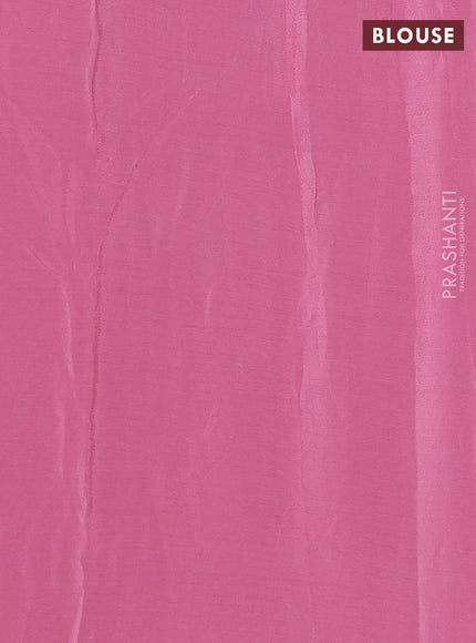 Chiffon saree pink shade with allover floral embroidery buttas and lace work border