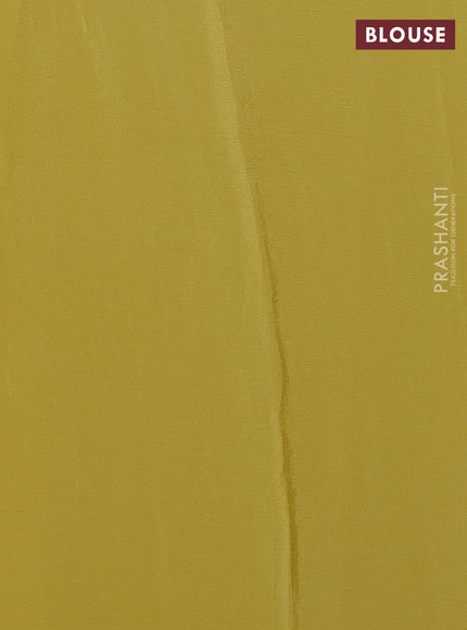 Chiffon saree pale yellow with allover floral embroidery work and zari woven border