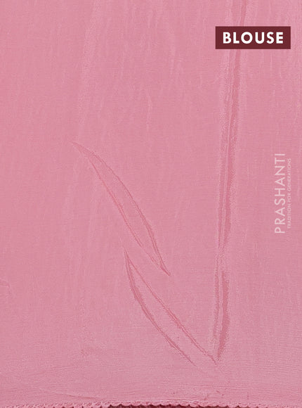 Chiffon saree light pink with sequin embroidery work and lace work border