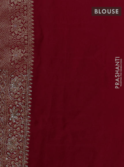 Banarasi silk saree red with allover zari woven buttas and zardosi work pallu & border