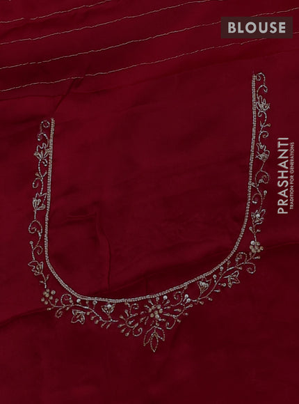 Banarasi silk saree red with allover zari woven buttas and zardosi work pallu & border