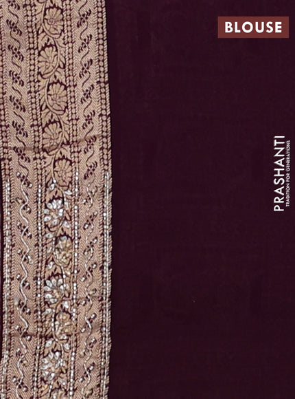Banarasi silk saree deep wine with allover zari woven buttas and zardosi work pallu & border
