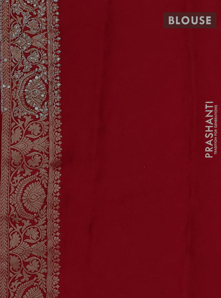 Banarasi silk saree red with allover zari woven floral weaves and zardosi work pallu & border