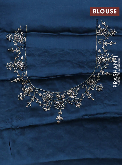 Banarasi silk saree peacock green with allover zari woven weaves and zardosi work pallu & border