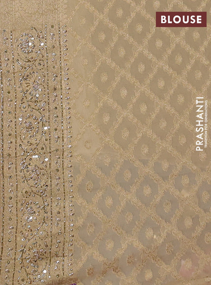 Banarasi silk saree beige with allover zari woven buttas and zardosi work pallu & border