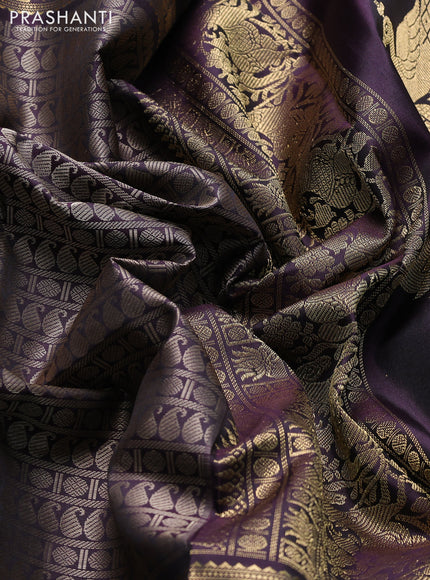 Pure kanchipuram silk saree wine shade with allover thread woven brocade weaves and long zari woven muniya butta border