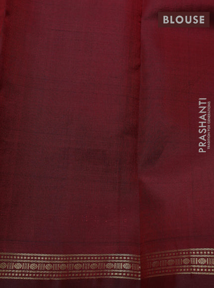 Pure kanchipuram silk saree maroon with allover thread woven shikarga weaves and zari woven border