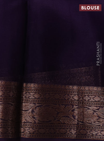 Banarasi organza saree mild lavender and violet with thread & zari woven buttas and woven border