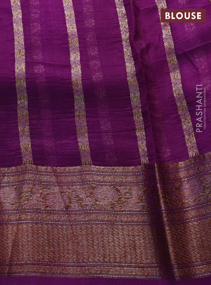 Banarasi organza saree pastel green and pink purple with thread & zari woven buttas and long woven border