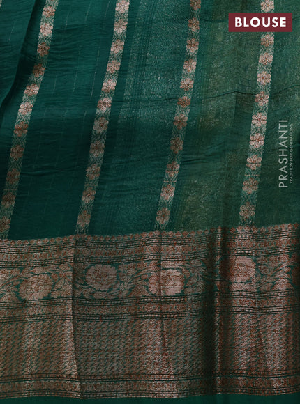 Banarasi organza saree wine shade and mustard yellow green with thread & zari woven buttas and long woven border