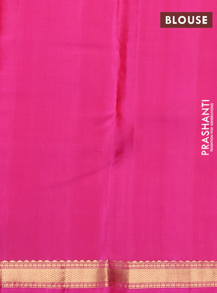 Pure kanchipuram silk saree pink with zari woven buttas and small zari woven border