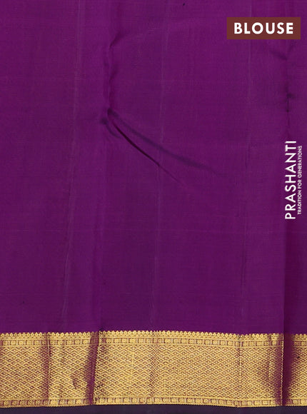 Pure kanchipuram silk saree candy pink and dark magenta pink with plain body and zari woven border