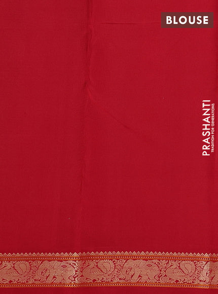 Pure kanchipuram silk saree grey with thread woven buttas and ganga jamuna border