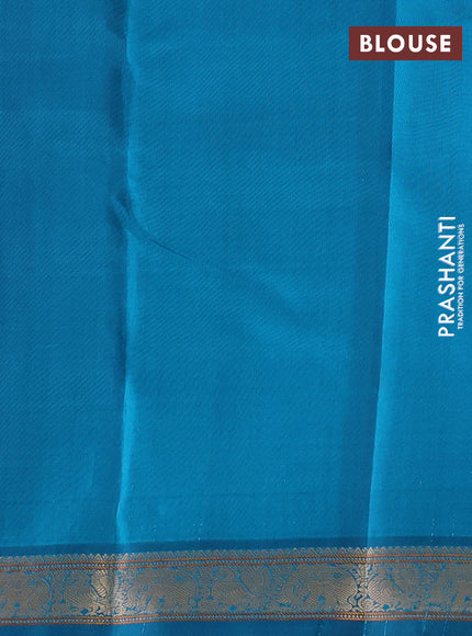 Pure kanchipuram silk saree dark pink with thread woven buttas and ganga jamuna border