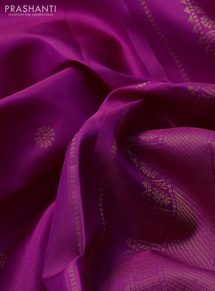 Pure kanchipuram silk saree pink with zari woven buttas and rettapet zari woven border