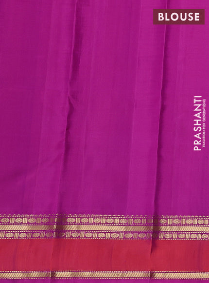 Pure kanchipuram silk saree pink with zari woven buttas and rettapet zari woven border