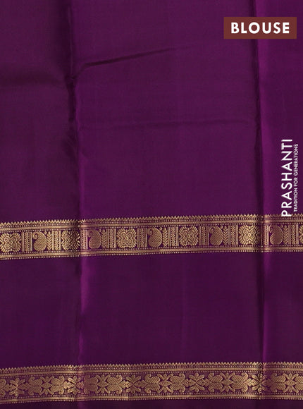 Pure kanchipuram silk saree pastel purple and purple with zari woven buttas and long rettapet zari woven border