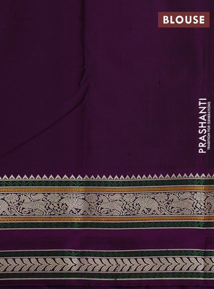Pure kanchipuram silk saree candy pink and purple with allover checks & thread woven buttas and temple design thread woven border