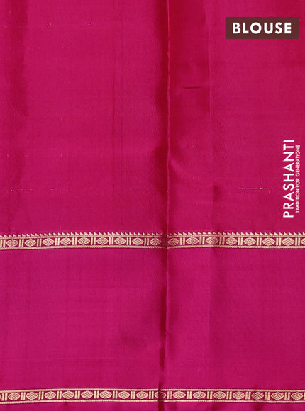 Pure kanchipuram silk saree dark pink with allover zari weaves and rettapet long zari woven butta border