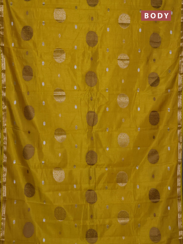 Semi raw silk saree light green with allover thread & zari woven floral buttas and small zari woven border