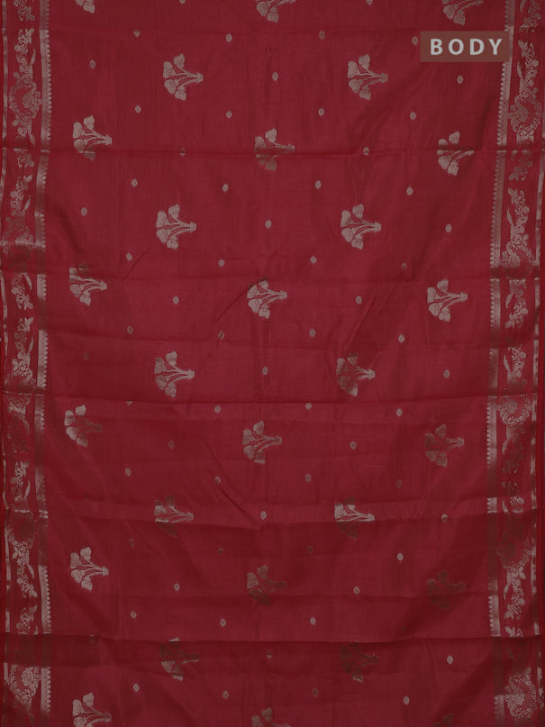 Semi raw silk saree pink with zari woven buttas and zari woven border