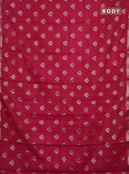Semi raw silk saree red with allover zari woven buttas and zari woven border
