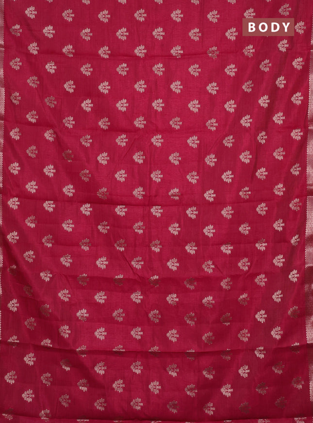 Semi raw silk saree red with allover zari woven buttas and zari woven border
