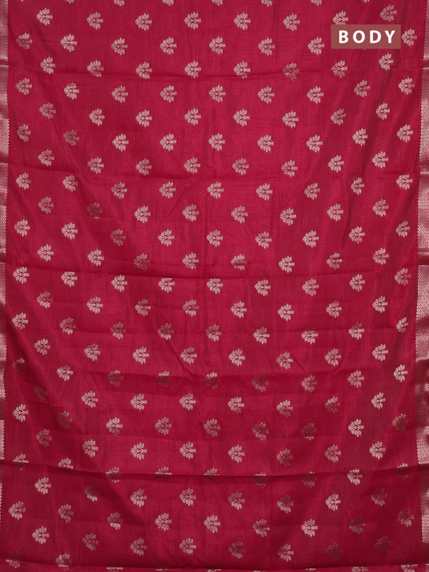 Semi raw silk saree red with allover zari woven buttas and zari woven border
