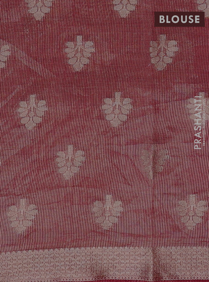 Semi raw silk saree red with allover zari woven buttas and zari woven border