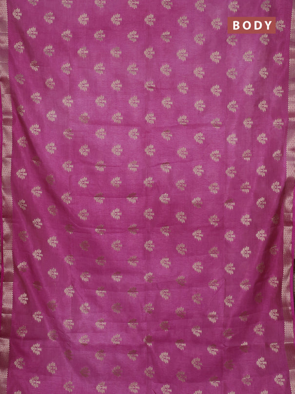 Semi raw silk saree pink with allover zari woven buttas and zari woven border