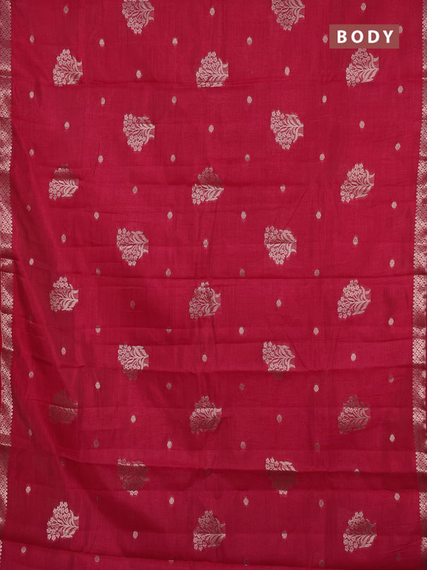 Semi raw silk saree pink with zari woven buttas and zari woven border