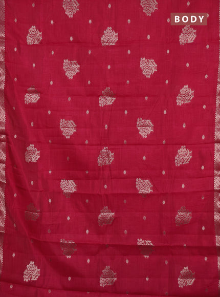 Semi raw silk saree pink with zari woven buttas and zari woven border