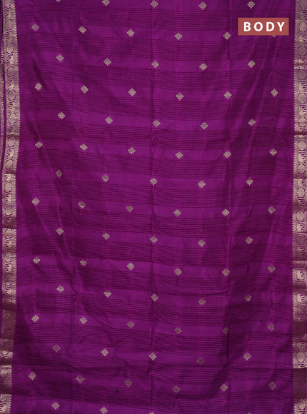 Semi raw silk saree purple with zari woven buttas and zari woven border