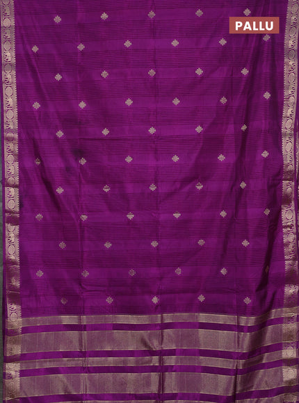 Semi raw silk saree purple with zari woven buttas and zari woven border