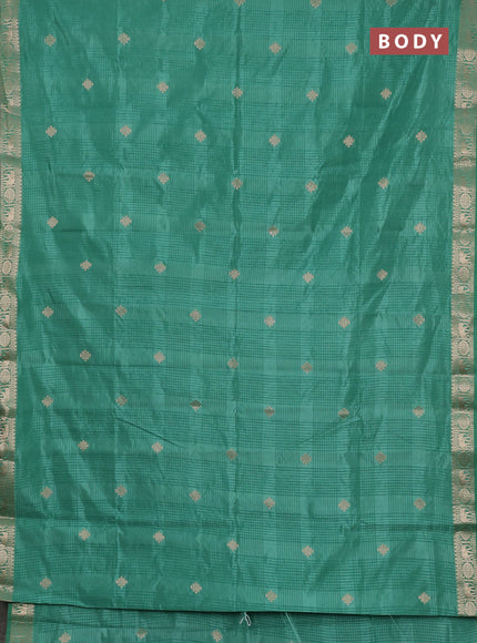 Semi raw silk saree pastel green with zari woven buttas and zari woven border