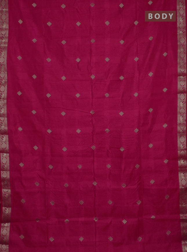Semi raw silk saree pink with zari woven buttas and zari woven border