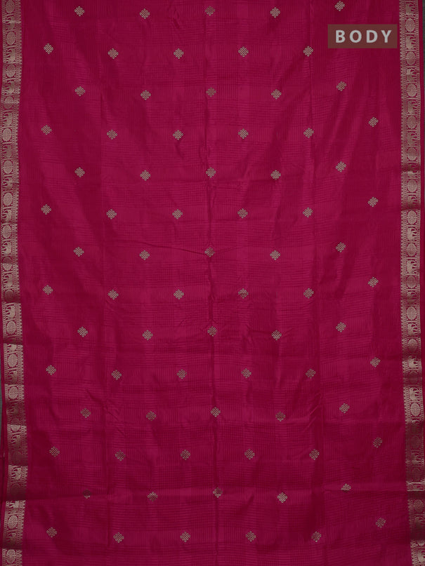 Semi raw silk saree pink with zari woven buttas and zari woven border