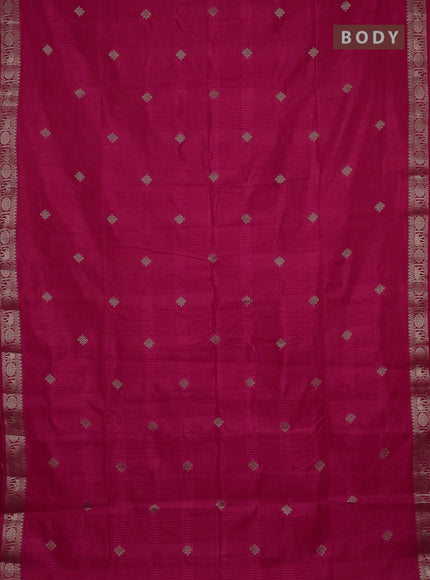 Semi raw silk saree pink with zari woven buttas and zari woven border