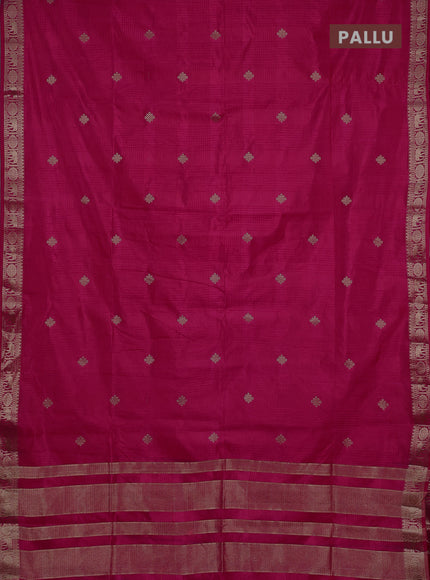 Semi raw silk saree pink with zari woven buttas and zari woven border