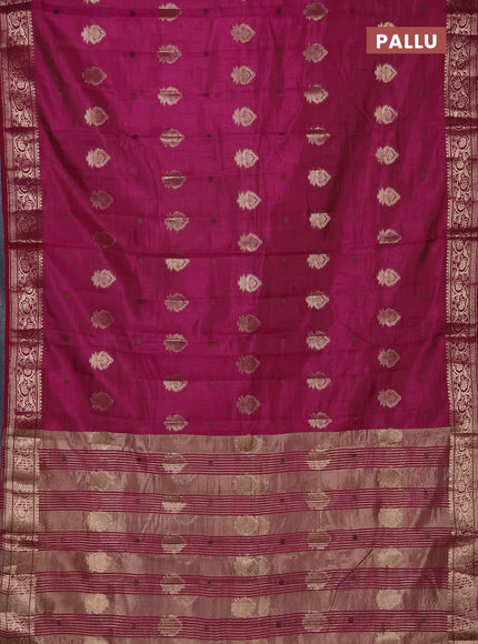 Semi raw silk saree purple with allover thread & zari woven buttas and zari woven border