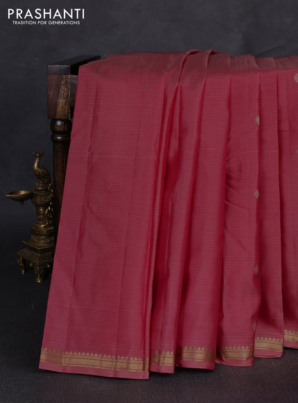 Pure kanchipuram silk saree maroon shade with zari woven buttas and small zari woven border