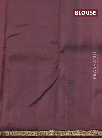 Pure kanchipuram silk saree peach pink and green with zari woven buttas and small zari woven border