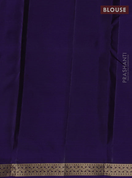 Pure kanchipuram silk saree purple with zari woven buttas and small zari woven border