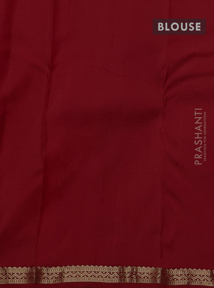 Pure kanchipuram silk saree red with zari woven buttas and small zari woven border
