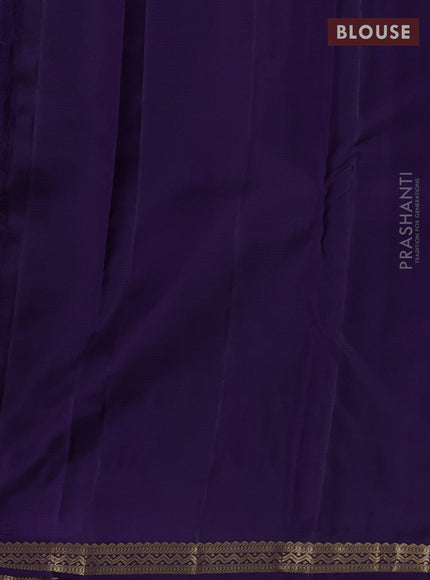 Pure kanchipuram silk saree violet with zari woven buttas and small zari woven border