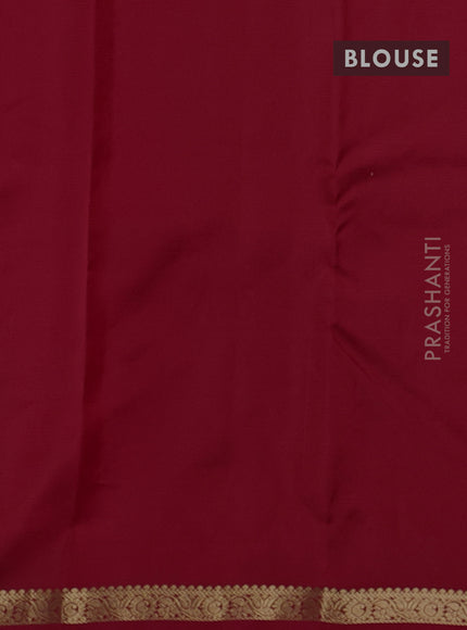 Pure kanchipuram silk saree maroon with zari woven buttas and small zari woven border