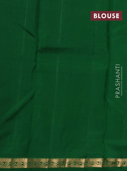 Pure kanchipuram silk saree green with zari woven buttas and small zari woven border