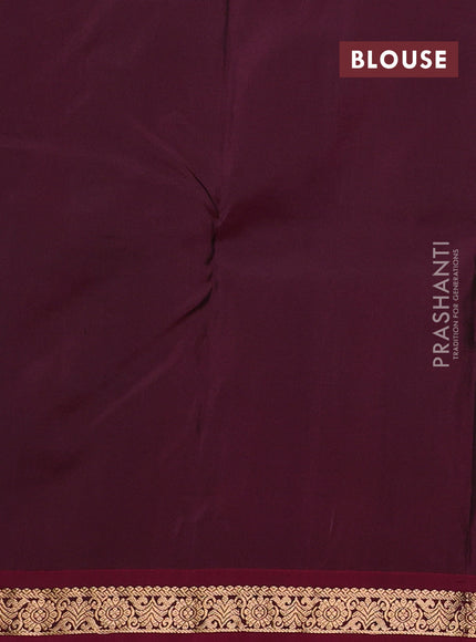 Pure kanchipuram silk saree green and magenta pink with zari woven buttas and small zari woven border