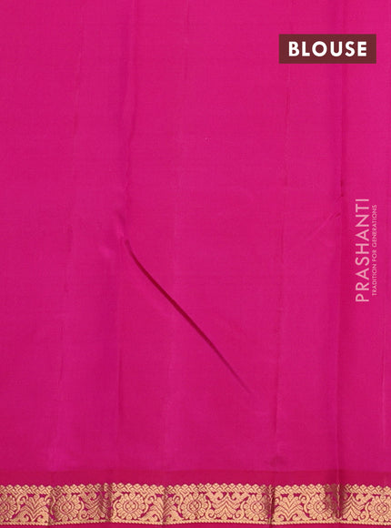 Pure kanchipuram silk saree pink with zari woven buttas and small zari woven border