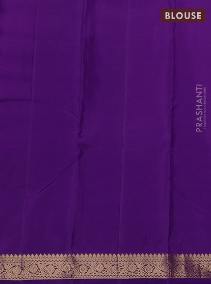 Pure kanchipuram silk saree purple with zari woven buttas and zari woven border